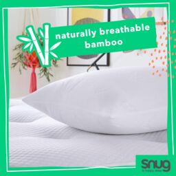 Snug Breathable Bamboo Medium Hypoallergenic Pillow - thumbnail 2