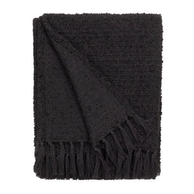 Yard Candar Textured Boucle Throw, Black, 130 X 170Cm - image 1