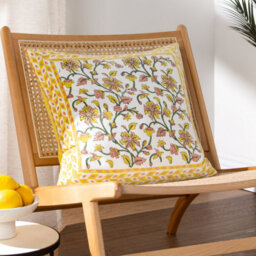 Paoletti Mentera Floral Cotton Velvet Feather Filled Cushion - thumbnail 6