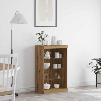 Berkfield Sideboard With Led Lights Artisan Oak 60,5X37X100 Cm - image 1