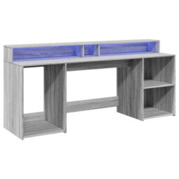Walplus Desk With Led Lights Grey Sonoma 200X55X91 Cm Engineered Wood - thumbnail 3