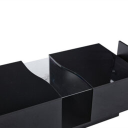 Btm Led Coffee Table With 2 Drawers, 16Colour Lights, High Gloss Centre Table For Living Room, Black - thumbnail 9