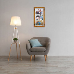AK Frames 16X8 Rustic Oak Modern Multi Photo Frame With White Mount - Holds 3 Apertures (3X) 7X5 Photos - thumbnail 3