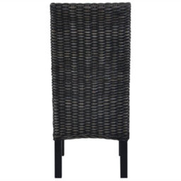 Berkfield Dining Chairs 4 Pcs Black Kubu Rattan And Mango Wood - thumbnail 5
