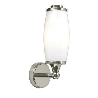 Stylish Ip44 Wall Light With Enclosed Glass Shade And Led Bulb For Bathrooms