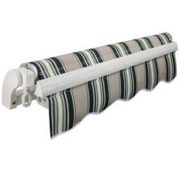 Sundaze Garden Manual Retractable Awning Patio Canopy Sun Shade Shelter Angle Adjustable 3.5X2.5M Multi-Stripe - thumbnail 3
