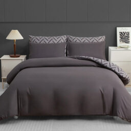 Lazzaro Premium Microfibre Double Duvet Cover Set Breathable Reversible Easy Care With Zipper Closure - thumbnail 3