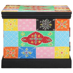 Berkfield Coffee Table Multicolour 90X50X40 Cm Solid Wood Mango - thumbnail 4