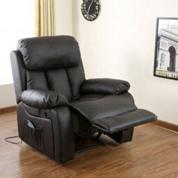 More4Homes Chester Bonded Leather Recliner Armchair Sofa Home Lounge Chair Reclining Gaming (Black) - thumbnail 8