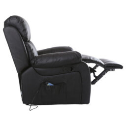 More4Homes Chester Bonded Leather Recliner Armchair Sofa Home Lounge Chair Reclining Gaming (Black) - thumbnail 6