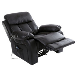 More4Homes Chester Bonded Leather Recliner Armchair Sofa Home Lounge Chair Reclining Gaming (Black) - thumbnail 4