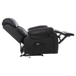 More4Homes Chester Bonded Leather Recliner Armchair Sofa Home Lounge Chair Reclining Gaming (Black) - thumbnail 5