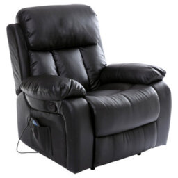 More4Homes Chester Bonded Leather Recliner Armchair Sofa Home Lounge Chair Reclining Gaming (Black) - thumbnail 2