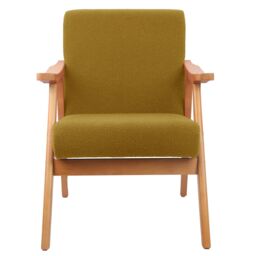 Glanna Mustard Yellow Bouclé Effect Occasional Chair (H)830mm (W)640mm (D)770mm - thumbnail 3