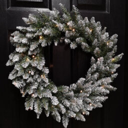 Samuel Alexander 60Cm Snow Tipped Christmas Wreath With 50 Warm White Leds And 160 Bullet Tips - thumbnail 1