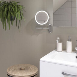Sensio Lily Chrome Effect Round Wall-Mounted Bathroom & Wc Illuminated Contemporary Mirror (H)32Cm (W)20Cm