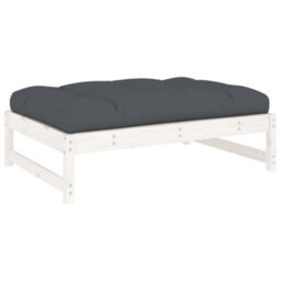 Berkfield Garden Footstool White 120X80 Cm Solid Wood Pine - thumbnail 6