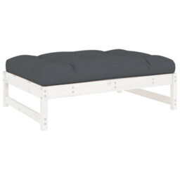 Berkfield Garden Footstool White 120X80 Cm Solid Wood Pine - thumbnail 2