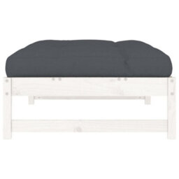 Berkfield Garden Footstool White 120X80 Cm Solid Wood Pine - thumbnail 5