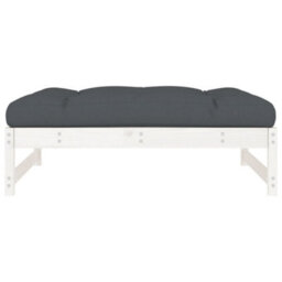 Berkfield Garden Footstool White 120X80 Cm Solid Wood Pine - thumbnail 4