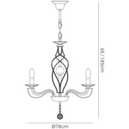 Luminosa Lighting Luminosa Santo Pendant 8 Light E14 Polished Chrome/crystal - thumbnail 5
