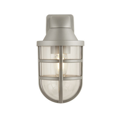 Lighting Collection Wick Ever - Plastic Outdoor Wall Light Silver - image 1