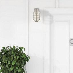Lighting Collection Wick Ever - Plastic Outdoor Wall Light Silver - thumbnail 4