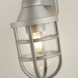Lighting Collection Wick Ever - Plastic Outdoor Wall Light Silver - thumbnail 3