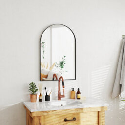 Homcom Arch Bathroom Mirror, Wall Mirror With Steel Frame, 60 X 90Cm, Black - thumbnail 8