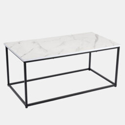 Ohs Manhattan Marble Effect Coffee Table Living Room Modern Office Metal Frame Home Decor - thumbnail 5