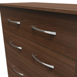 Hampshire 4 Drawer Deep Chest Of Drawers In Noche Walnut (Ready Assembled) - thumbnail 4