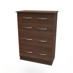 Hampshire 4 Drawer Deep Chest Of Drawers In Noche Walnut (Ready Assembled) - thumbnail 3