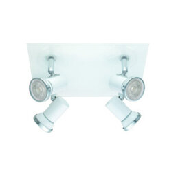 Stylish Ip44 Wall Flush Ceiling Light For Bathrooms - White Chrome With 4 Gu10 Bulbs - thumbnail 1
