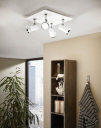 Stylish Ip44 Wall Flush Ceiling Light For Bathrooms - White Chrome With 4 Gu10 Bulbs - thumbnail 3