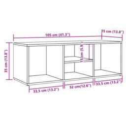 Berkfield Shoe Storage Bench Old Wood 105X35X35 Cm Engineered Wood - thumbnail 9