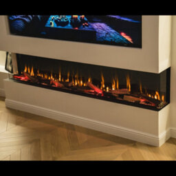 Evolution Fires Advance 1500 Media Wall Electric Fire, 3-Sided Glass, Ultra Realistic Led Flame, Remote Control - thumbnail 2