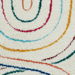 Multi Kilim Modern Shaggy Abstract Striped Easy To Clean Dining Room Rug -200Cm X 290Cm - thumbnail 3