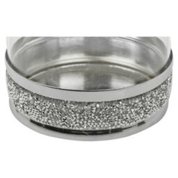 Urbn-Living Urbnliving 21Cm Hestia Clear Glass Candle Tealight Pillar Holder Diamante Base Home Décor - thumbnail 7