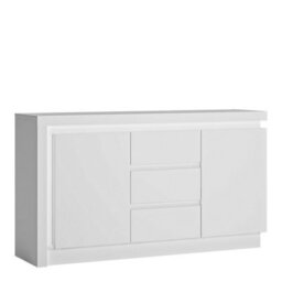 Wyld Haus Hjorring White Gloss Sideboard 2 Door 3 Drawer With Led Lighting - thumbnail 2