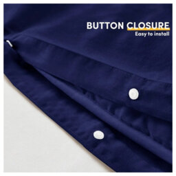 Ameha Plain Dyed Duvet Cover Complete Set With Matching Fitted Sheet & Pillowcase Microfiber Super King Navy - thumbnail 9