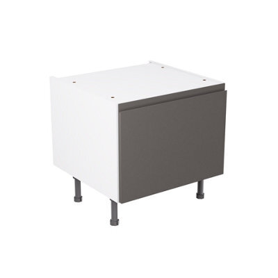 Kitchen Kit Graphite Gloss J-Pull Door Belfast Sink Base Unit Cabinet Handleless Flatpack - 600X455mm - image 1
