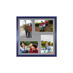 AK Frames 12X12 Purple Sleek Multi Photo Frame With Mid Grey Mount - Holds 4 Apertures (4X) 6X4 Photos - thumbnail 1