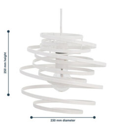 First Choice Lighting Set Of 2 White Metal Swirl Easy Fit Light Shades - thumbnail 4