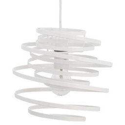 First Choice Lighting Set Of 2 White Metal Swirl Easy Fit Light Shades - thumbnail 2