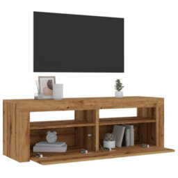 Berkfield Tv Cabinet With Led Lights Artisan Oak 120X35X40 Cm Engineered Wood