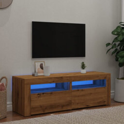 Berkfield Tv Cabinet With Led Lights Artisan Oak 120X35X40 Cm Engineered Wood - thumbnail 5