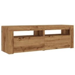 Berkfield Tv Cabinet With Led Lights Artisan Oak 120X35X40 Cm Engineered Wood - thumbnail 6