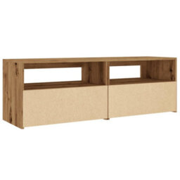 Berkfield Tv Cabinet With Led Lights Artisan Oak 120X35X40 Cm Engineered Wood - thumbnail 9
