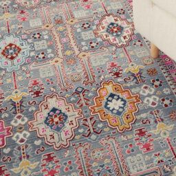 Grey Multi Luxurious Bordered Floral Persian Traditional Latex Backing Rug For Living Room Bedroom And Dining Room-183Cm (Circle) - thumbnail 3