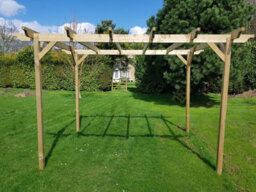 Arbor Garden Solutions Sculpted Wooden Garden Pergola Kit, 3M X 3M (Natural Finish) - thumbnail 5